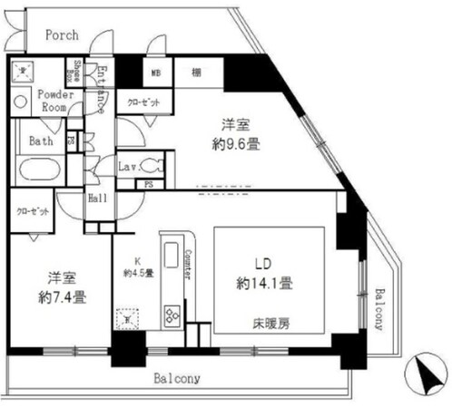 サンクレール荒川ブランガーデンの物件間取画像